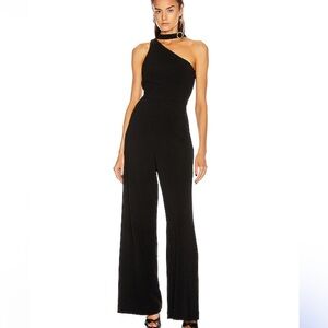 Zimmermann Elegant Black One-Shoulder neck tie Jumpsuit